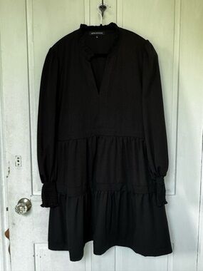 Black Long Sleeve Tiered Dress - Unbranded